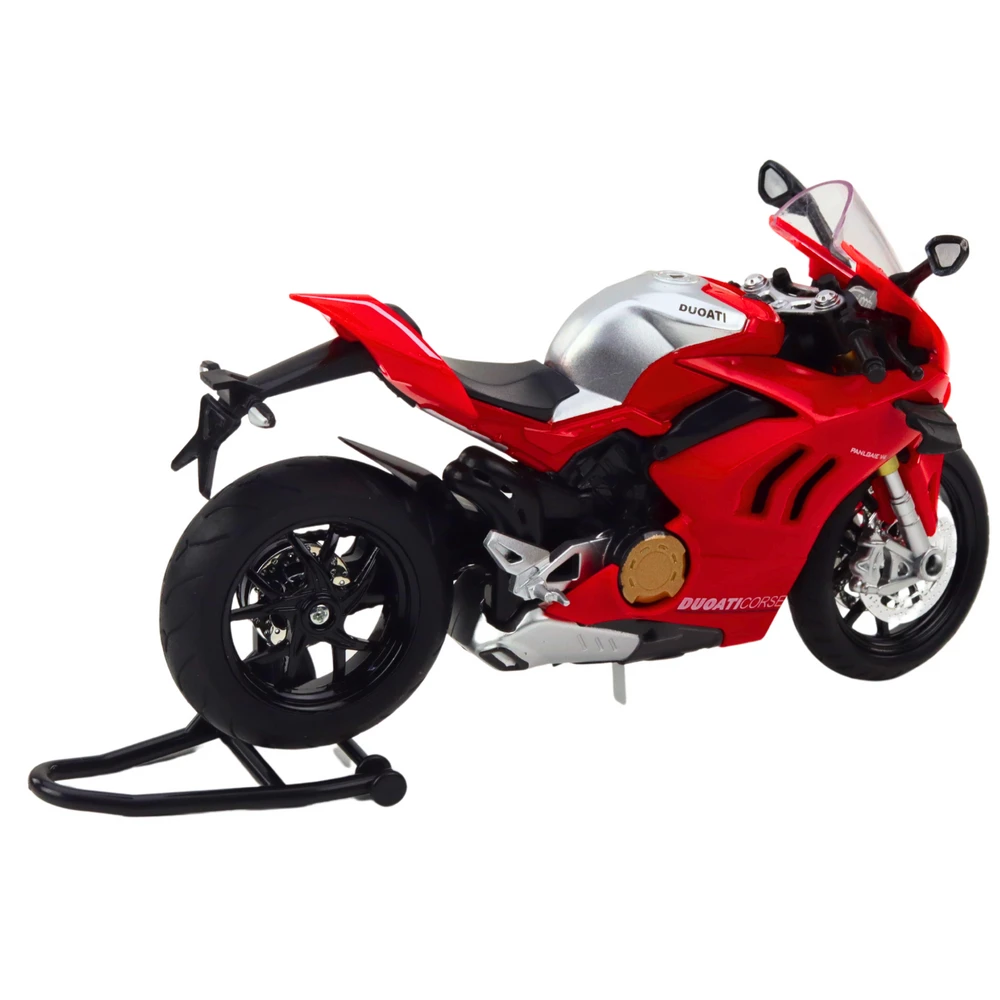 Metalinis sportinio motociklo modelis su šviesos ir garso efektais, 1:12, raudonas