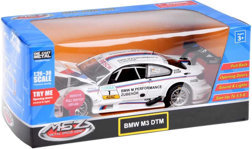 Metalinis sportinis automobilis BMW M3 DTM su šviesos ir garso efektais