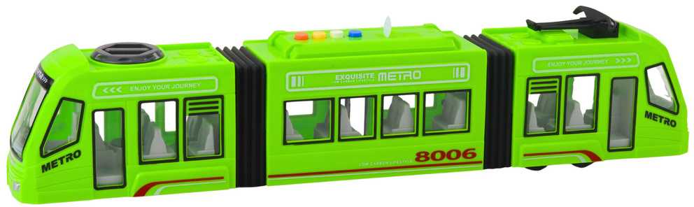 Metro traukinys su šviesos ir garso efektais, 1:16, žalias