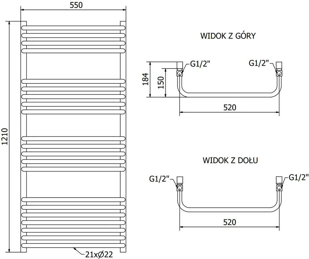 Mexen Apollo elektrinis radiatorius, 1210 x 550 mm, 600 W, baltas