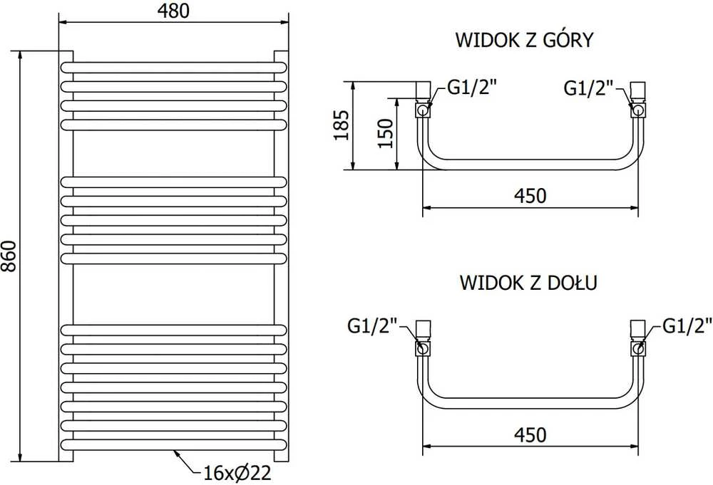 Mexen Apollo elektrinis radiatorius, 860 x 450 mm, 600 W, juodas-