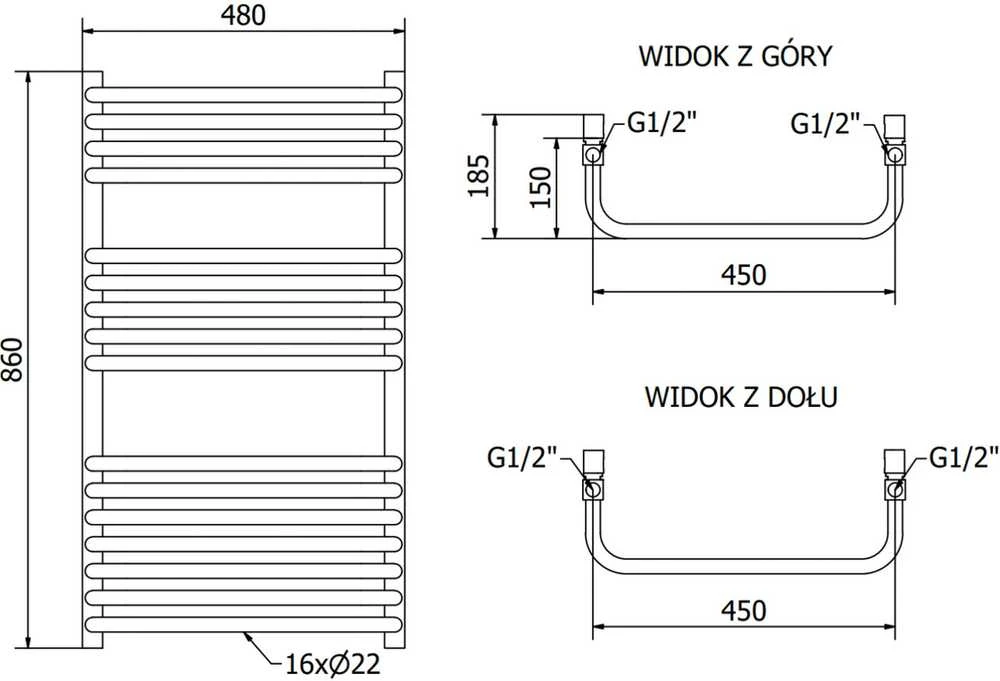 Mexen Apollo elektrinis radiatorius, 860 x 450 mm, 600 W, baltas