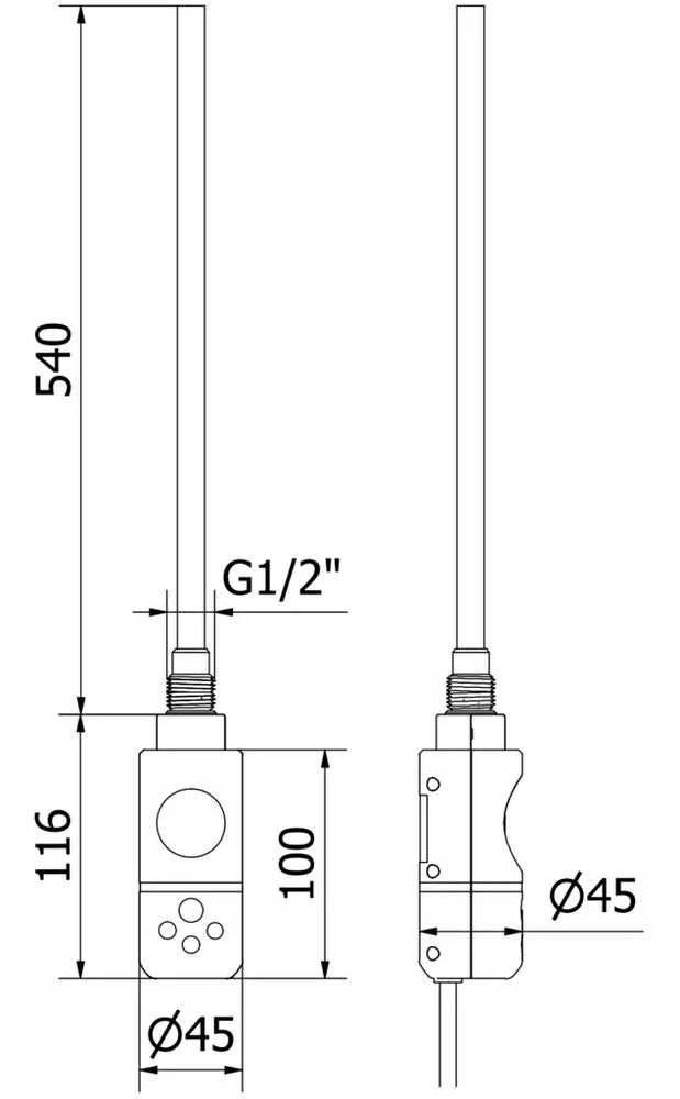 Mexen Ares elektrinis radiatorius, 1200 x 500 mm, 600 W, juodas