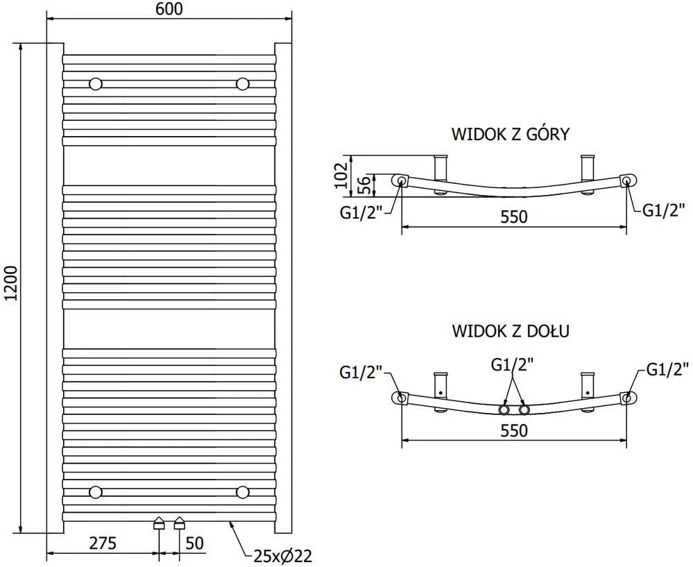 Mexen Ares elektrinis radiatorius, 1200 x 600 mm, 600 W, antracitas