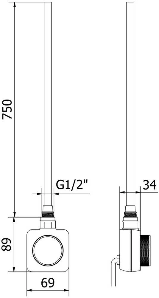 Mexen Ares elektrinis radiatorius, 1800 x 500 mm, 900 W, juodas