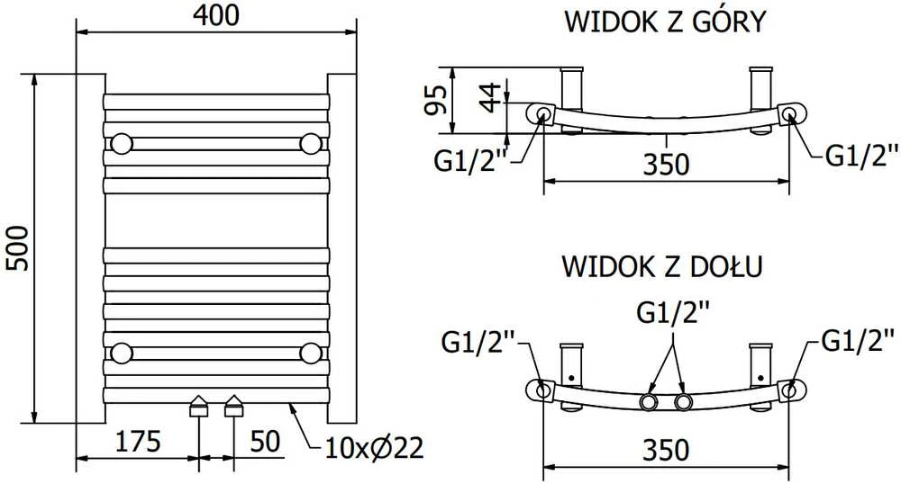 Mexen Ares elektrinis radiatorius, 500 x 400 mm, 300 W, baltas