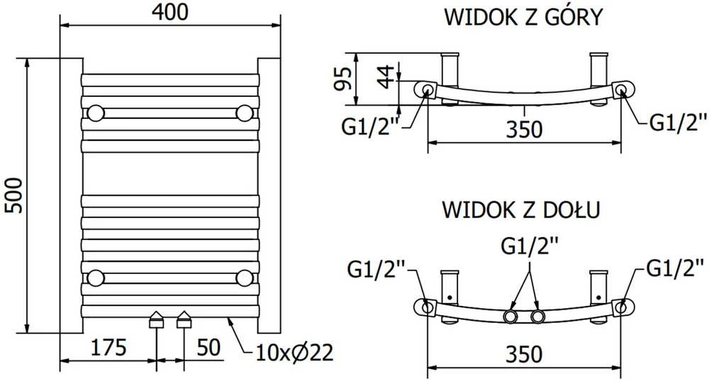 Mexen Ares elektrinis radiatorius, 500 x 400 mm, 300 W, baltas