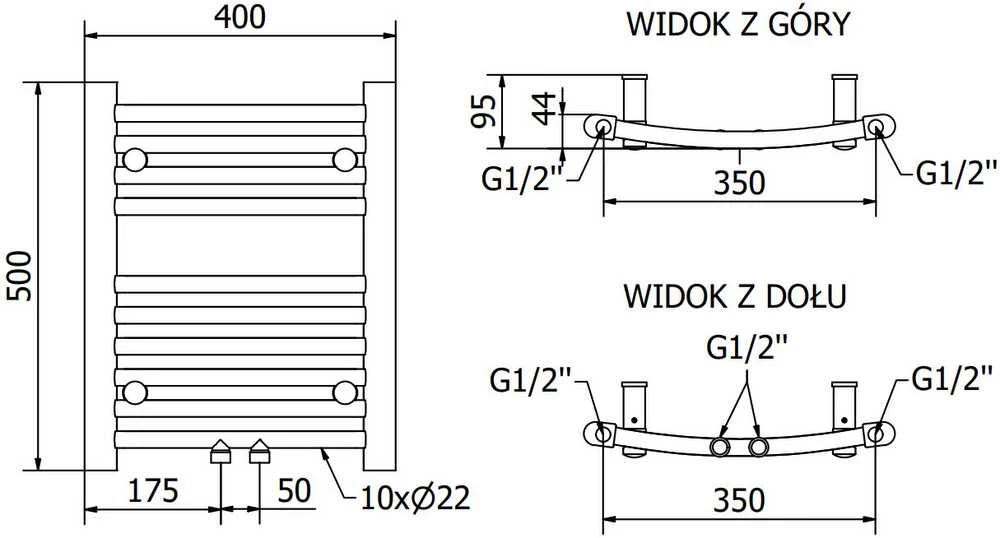 Mexen Ares elektrinis radiatorius, 500 x 400 mm, 300 W, juodas