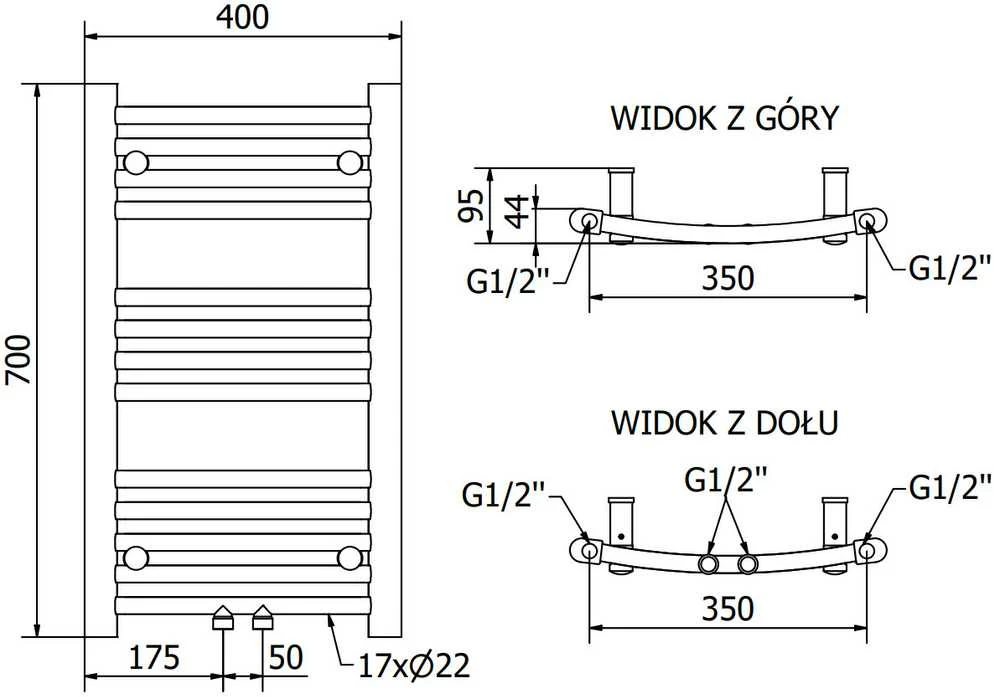 Mexen Ares elektrinis radiatorius, 700 x 400 mm, 300 W, juodas