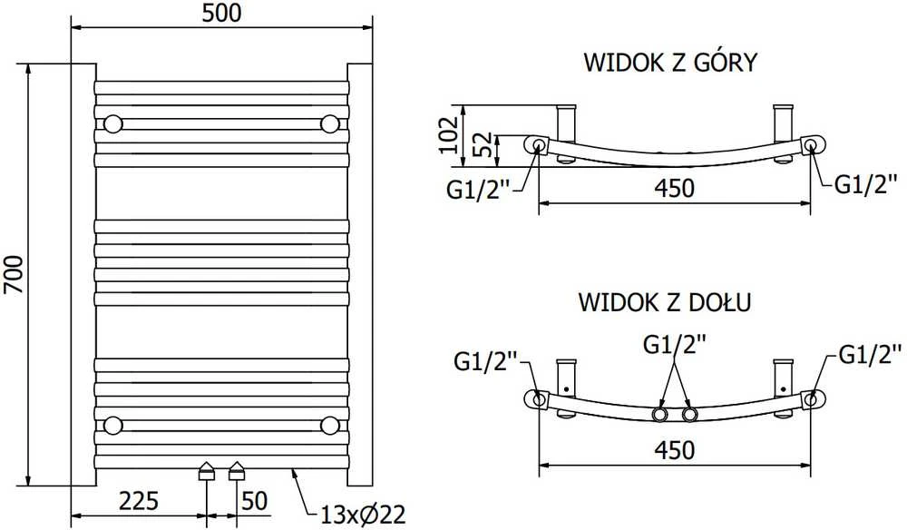 Mexen Ares elektrinis radiatorius, 700 x 500 mm, 300 W, chromo