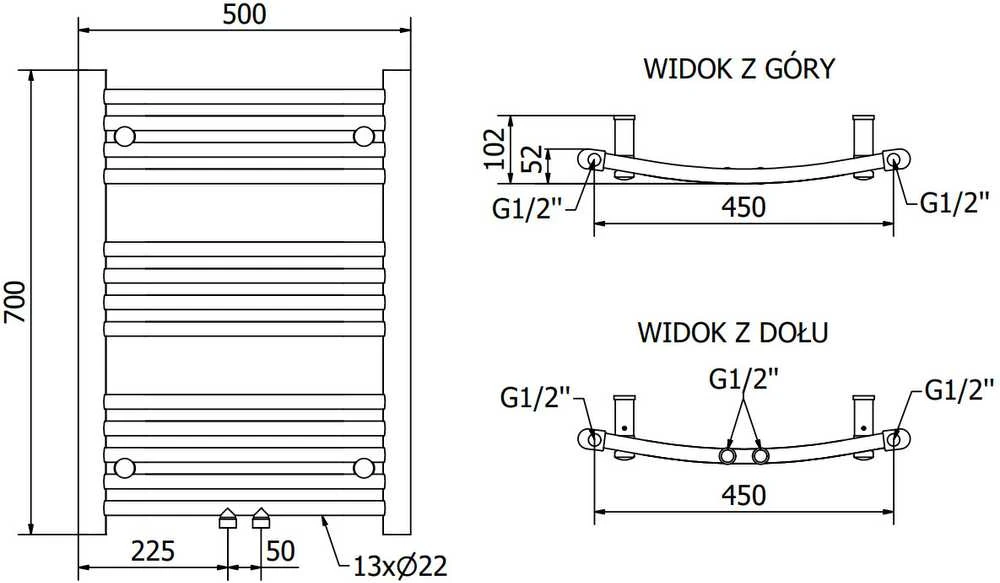Mexen Ares elektrinis radiatorius, 700 x 500 mm, 300 W, juodas