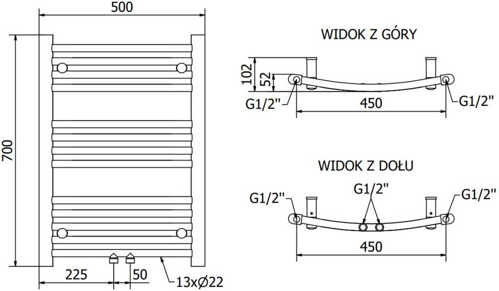 Mexen Ares elektrinis radiatorius, 700 x 500 mm, 300 W, baltas