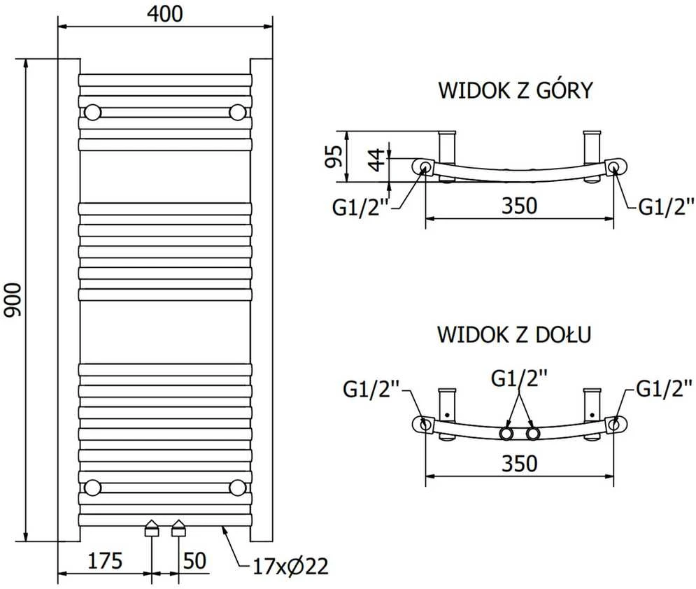 Mexen Ares elektrinis radiatorius 900 x 400 mm, 300 W, baltas