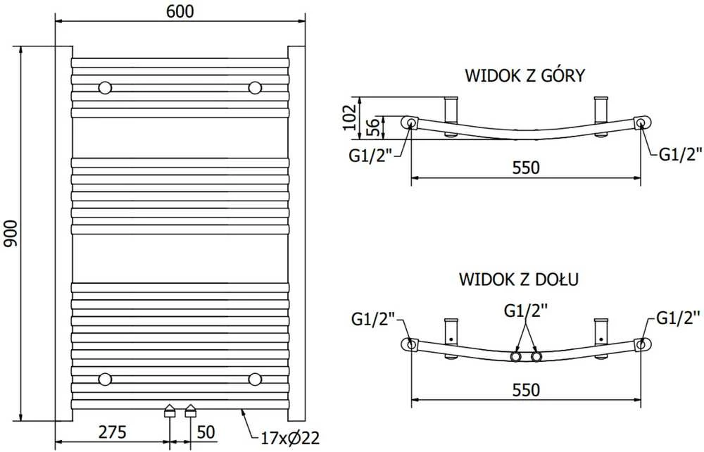 Mexen Ares elektrinis radiatorius 900 x 600 mm, 400 W, baltas