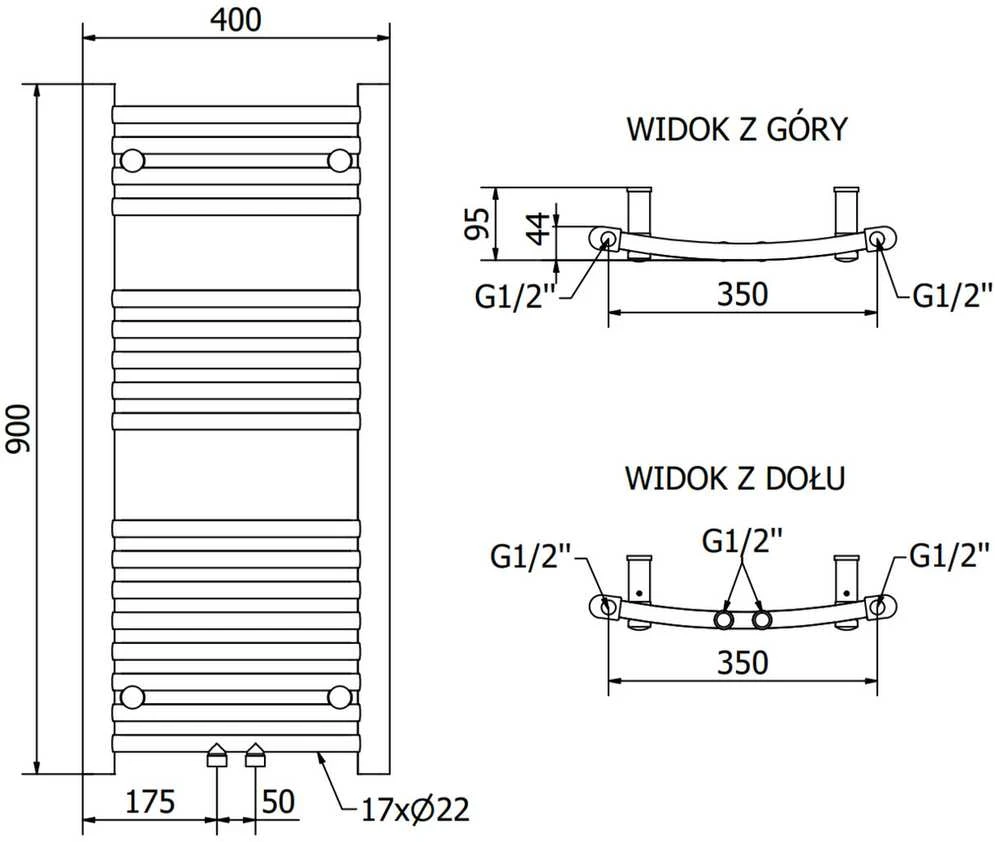 Mexen Ares elektrinis radiatorius, 900 x 400 mm, 300 W, juodas
