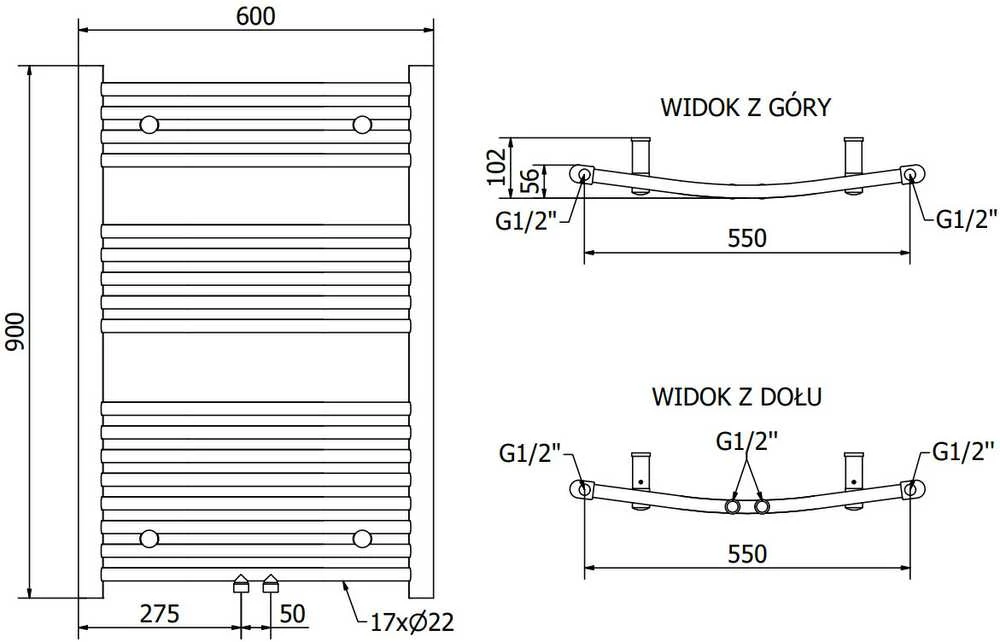 Mexen Ares elektrinis radiatorius 900 x 600 mm, 400 W, juodas
