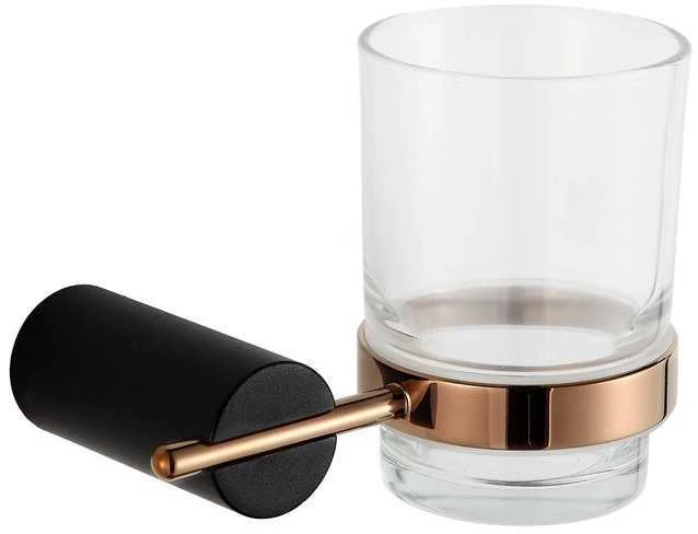 Mexen Aron stiklinė su laikikliu, Juodas/Rose Gold