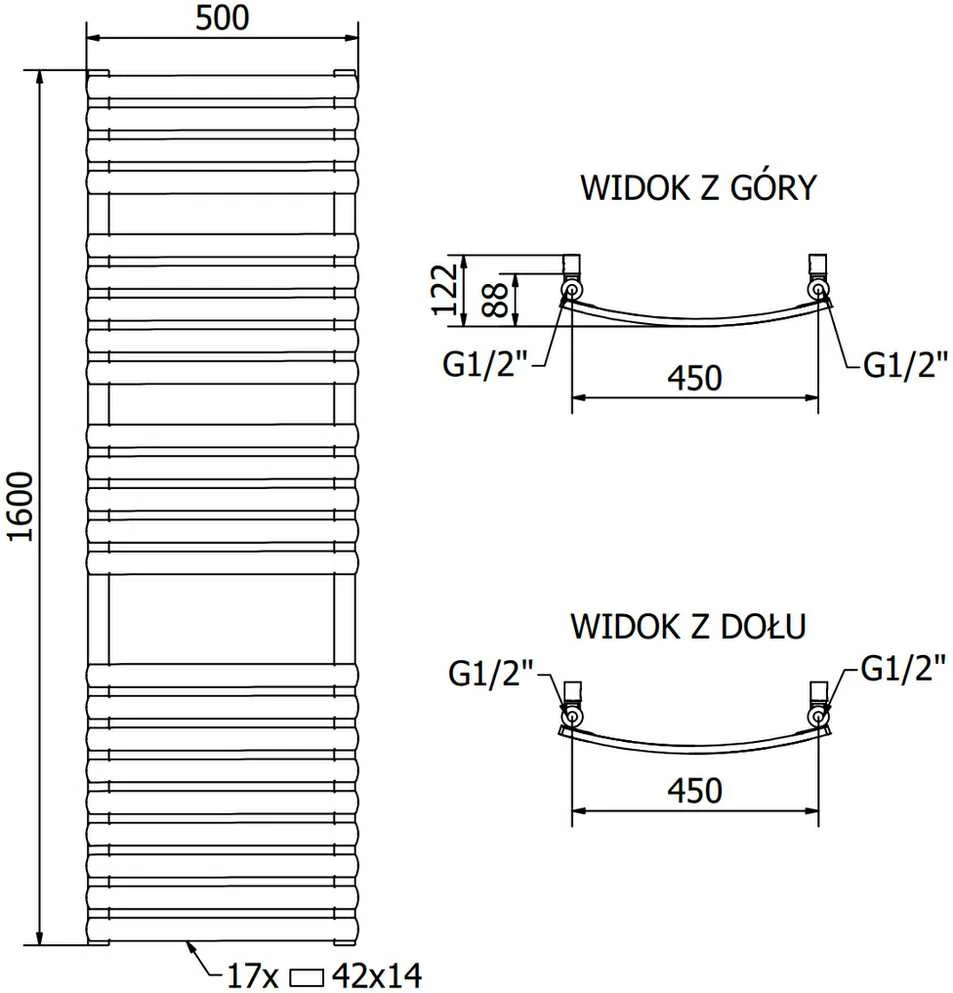 Mexen Bachus elektrinis radiatorius, 1600 x 500 mm, 900 W, baltas