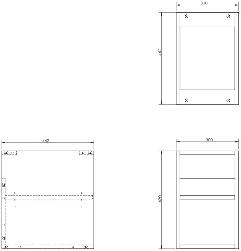 Mexen Box-A spintelė su lentyna, 30 cm, Pilkas matt