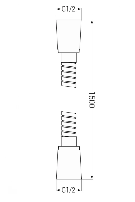 Mexen dušo žarna, 150 cm, juodas