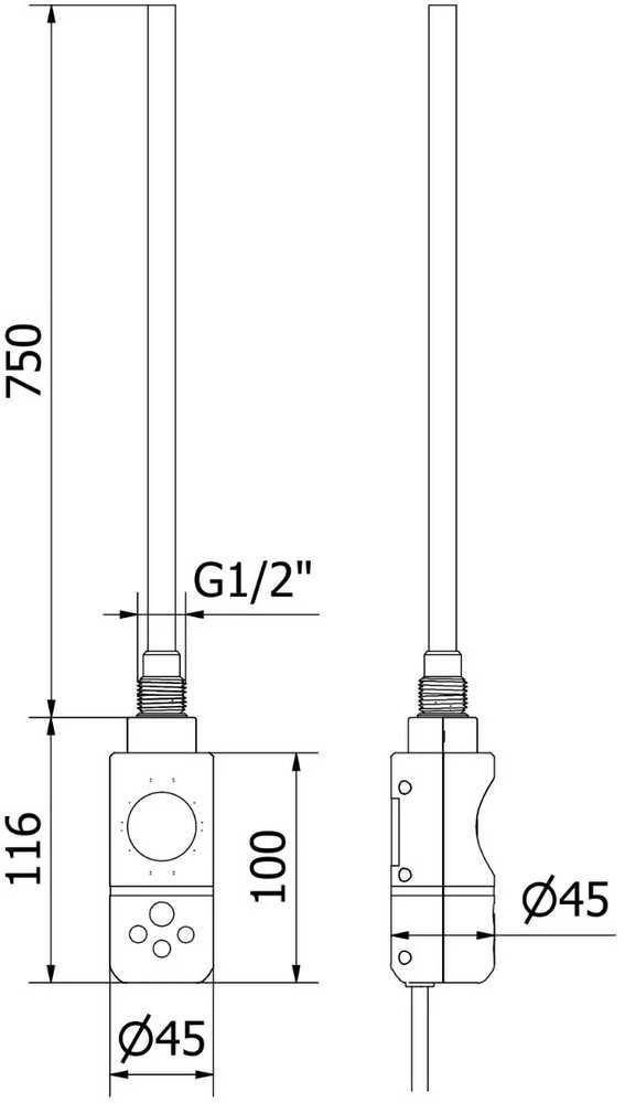 Mexen Hades elektrinis radiatorius, 1200 x 600 mm, 900 W, juodas