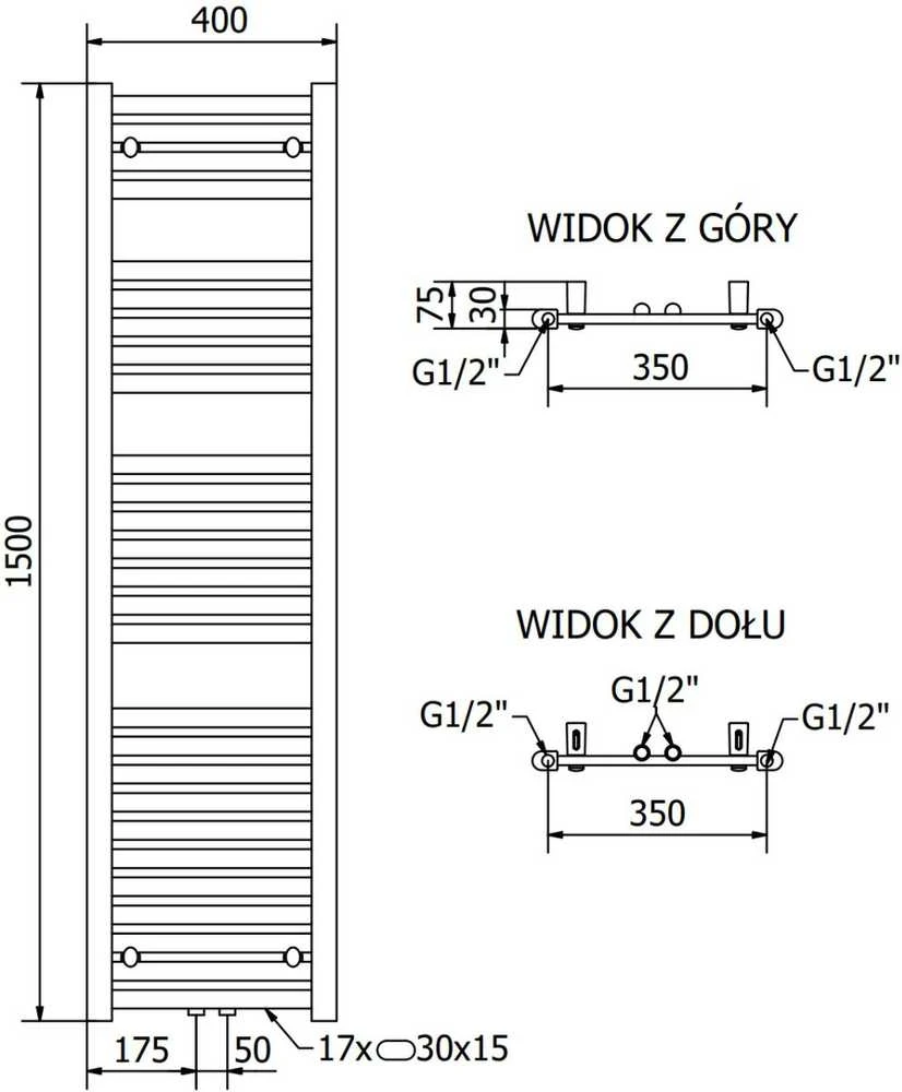 Mexen Hades elektrinis radiatorius, 1500 x 400 mm, 600 W, baltas