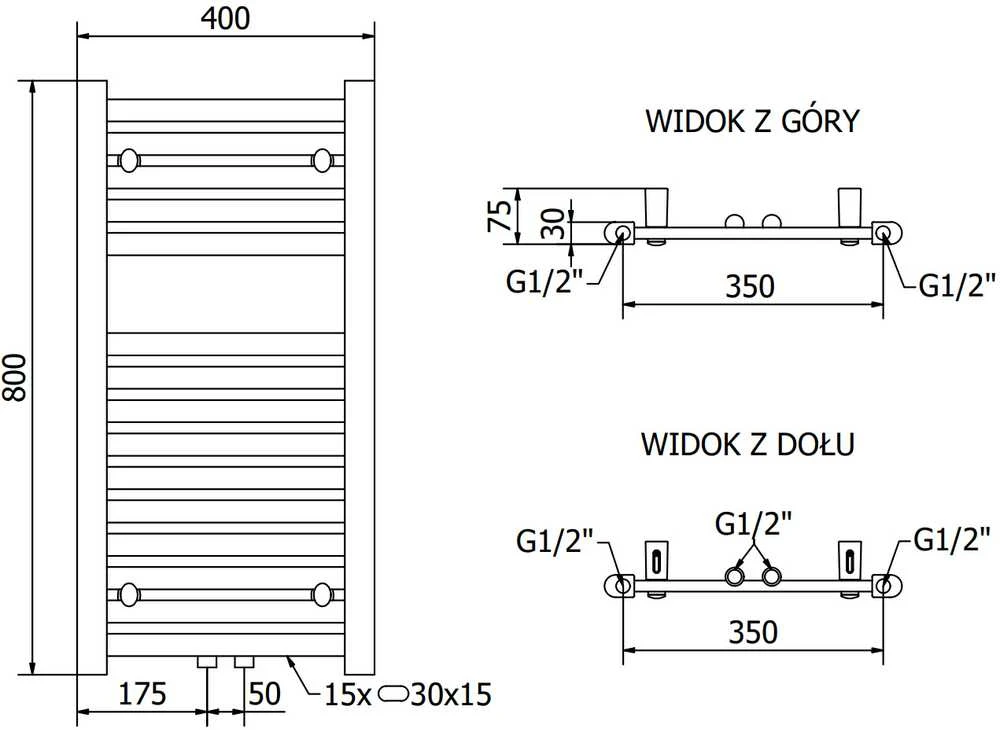 Mexen Hades elektrinis radiatorius, 800 x 400 mm, 300 W, chromo