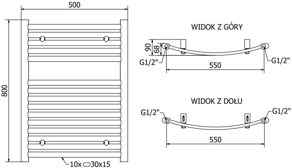 Mexen Helios elektrinis radiatorius, 800 x 600 mm, 600 W, juodas
