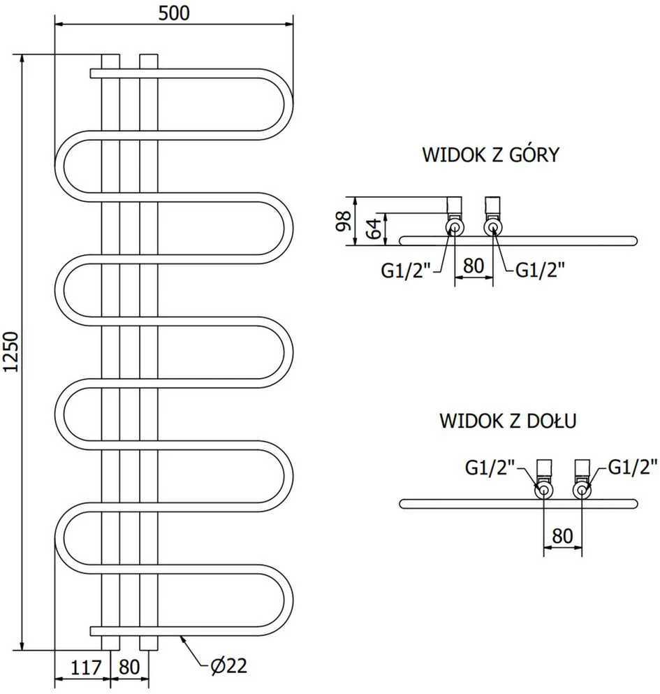 Mexen Kiso elektrinis radiatorius, 1250 x 500 mm, 300 W, baltas