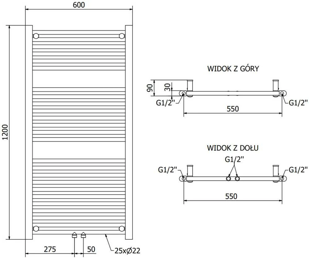 Mexen Mars elektrinis radiatorius, 1200 x 600 mm, 600 W, baltas