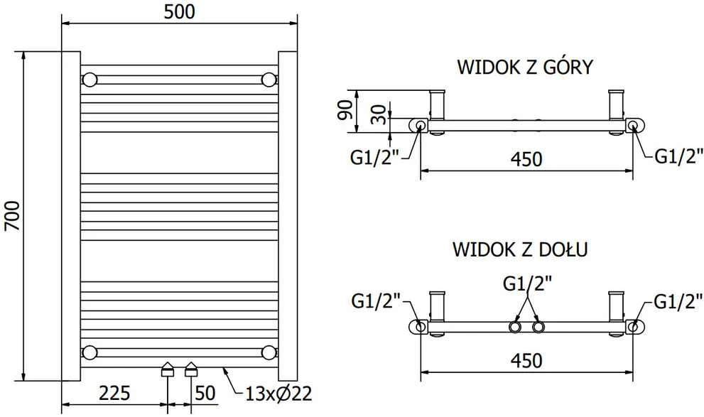 Mexen Mars elektrinis radiatorius, 700 x 500 mm, 300 W, juodas