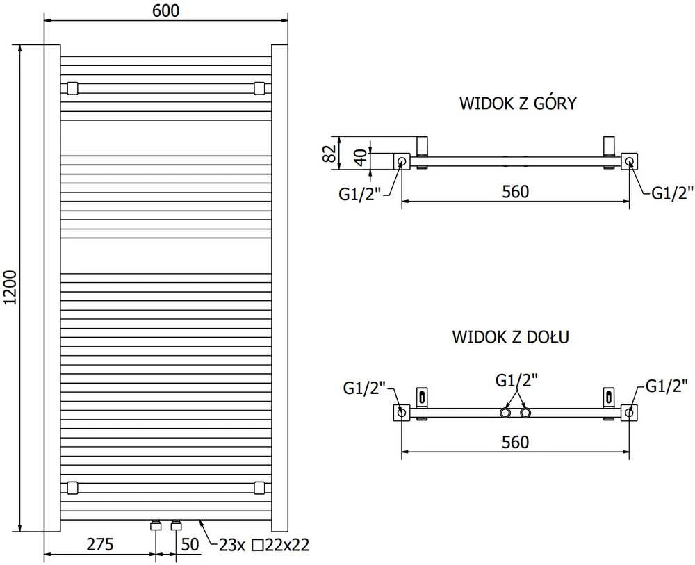 Mexen Pluton elektrinis radiatorius, 1200 x 600 mm, 900 W, baltas