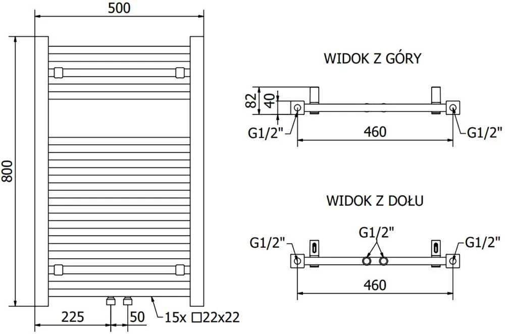 Mexen Pluton elektrinis radiatorius 800 x 500 mm, 600 W, juodas