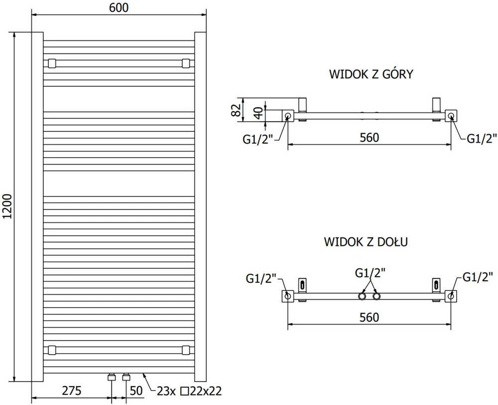 Mexen Pluton vonios radiatorius, 1200 x 600 mm, 726 W, baltas