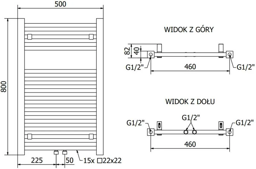 Mexen Pluton vonios radiatorius, 800 x 500 mm, 410 W, baltas
