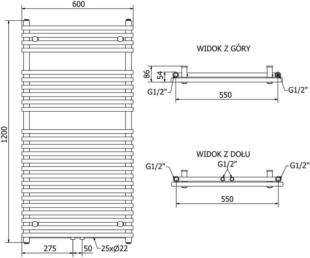 Mexen Sol elektrinis radiatorius, 1200 x 600 mm, 900 W, baltas