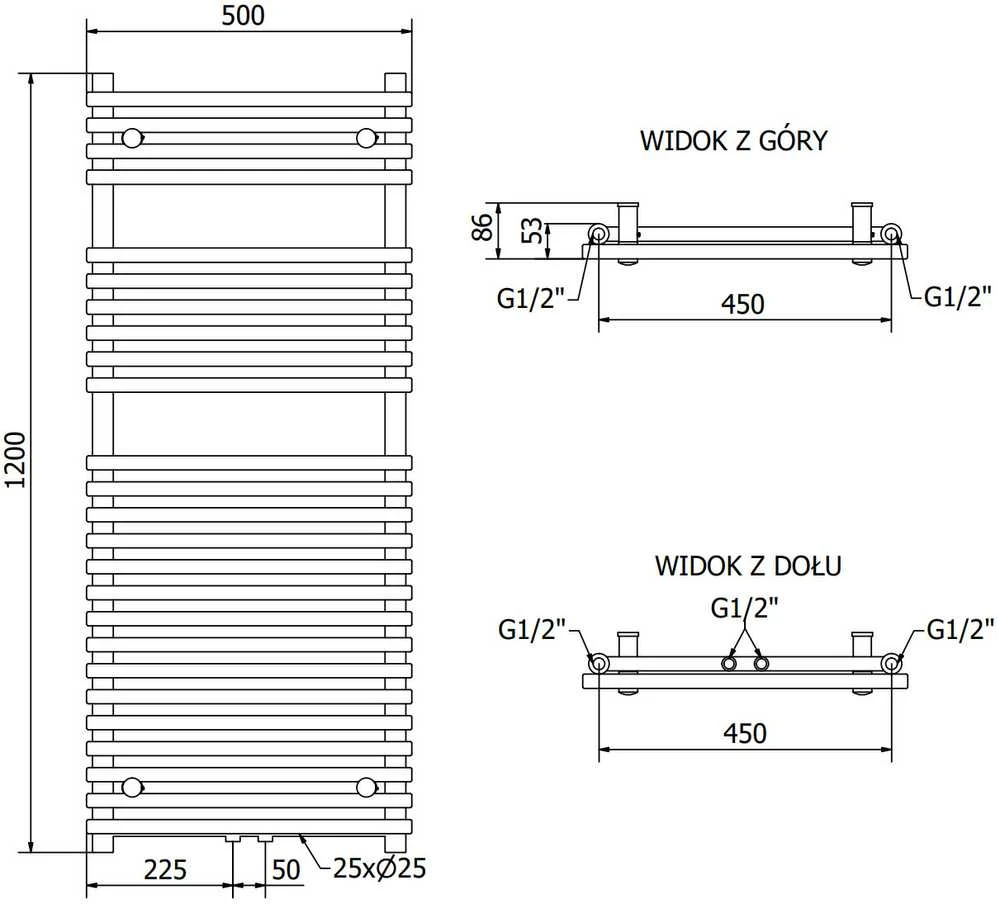 Mexen Sol elektrinis radiatorius 1200 x 500 mm, 600 W, juodas
