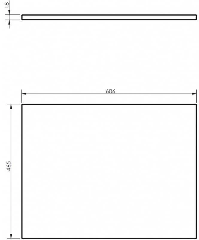 Mexen Uni vonios spintelės stalviršis, 60 cm, Juodas matt