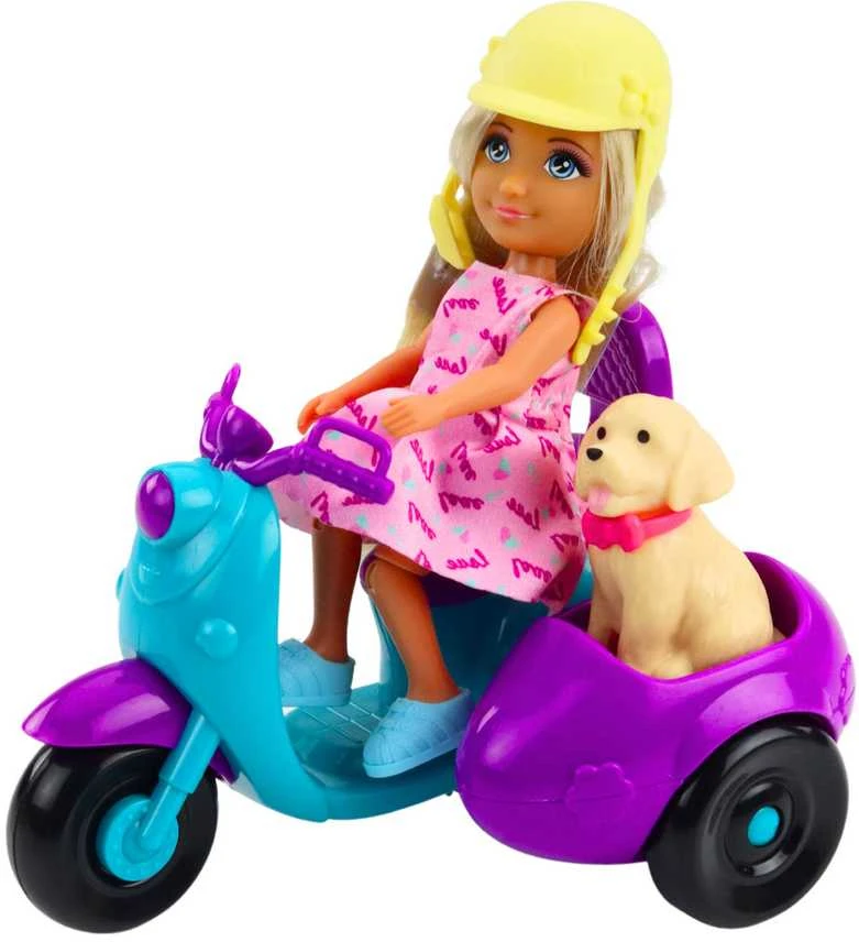 Mini lėlė Ankiki su motoroleriu ir šuniuku