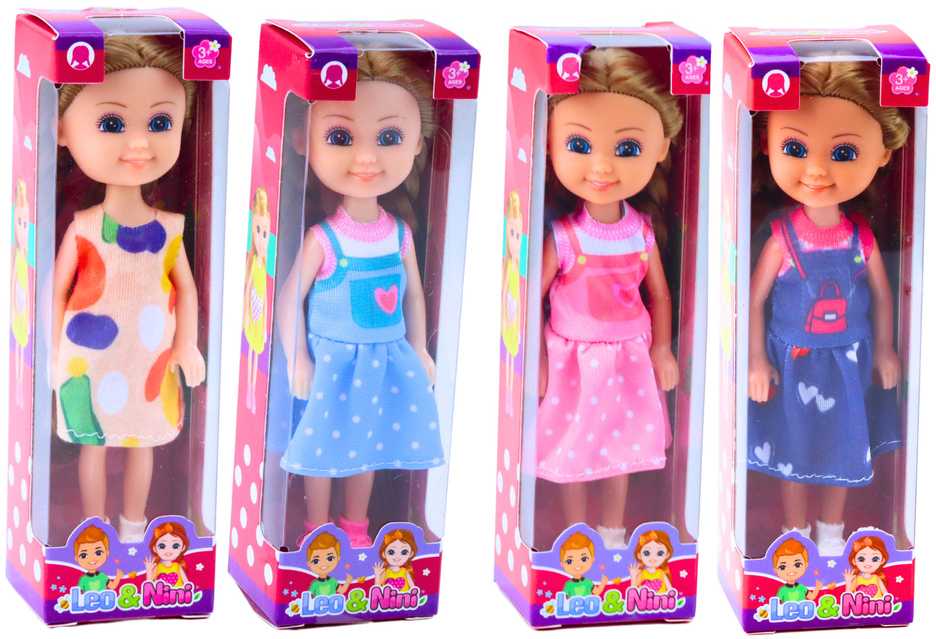 Mini lėlė ilgais plaukais, 15 cm (1 vnt.)