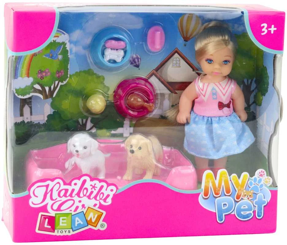 Mini lėlė su šuniukais ir aksesuarais