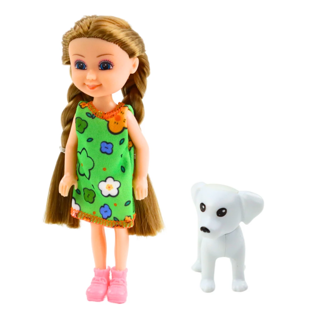 Mini lėlė su šuniuku, 14.5 cm (1 vnt.)