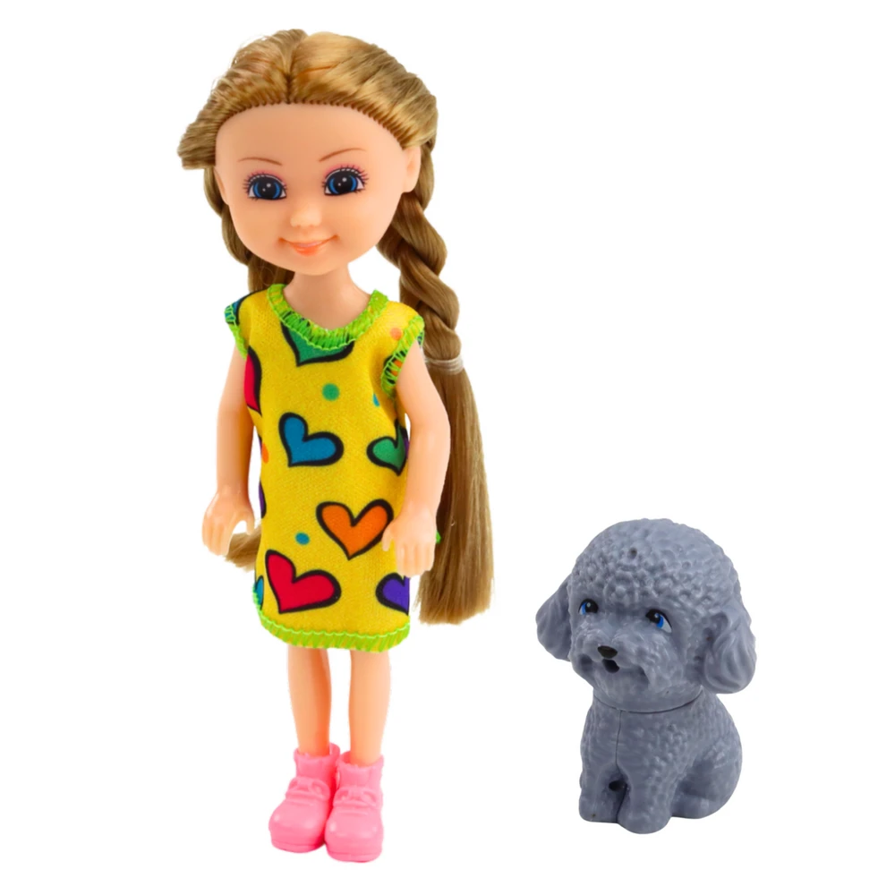 Mini lėlė su šuniuku, 14.5 cm (1 vnt.)