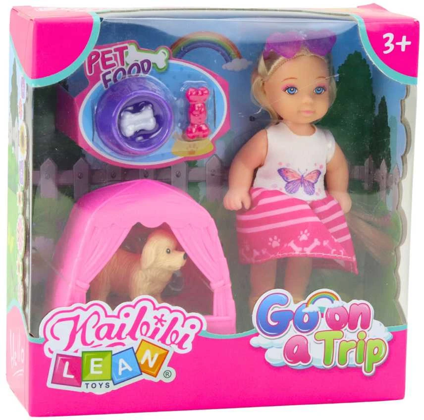 Mini lėlė su šuniuku ir aksesuarais