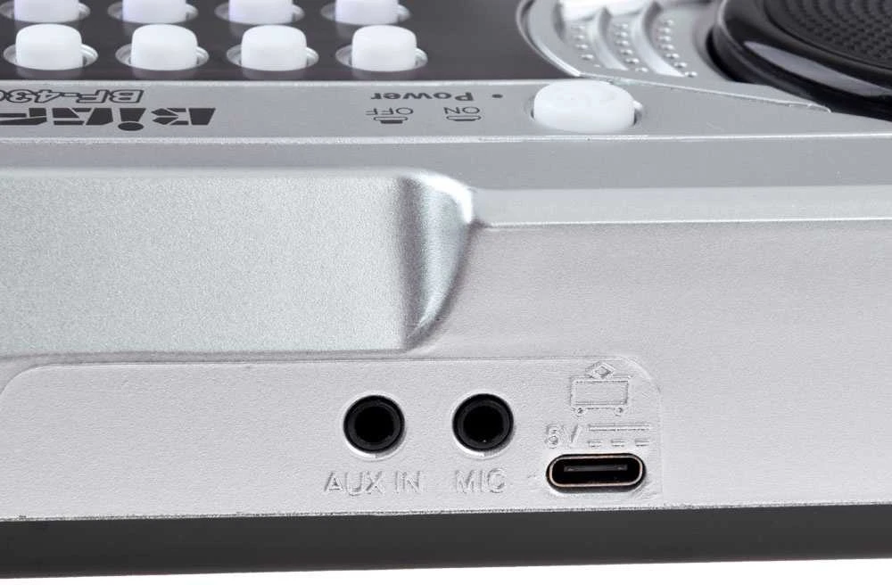 Mini pianinas su mikrofonu vaikams, 37 klavišai, sidabrinis