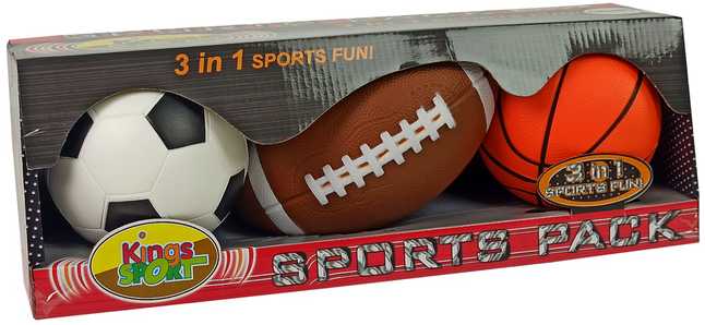 Minkštų sporto kamuolių rinkinys 3in1