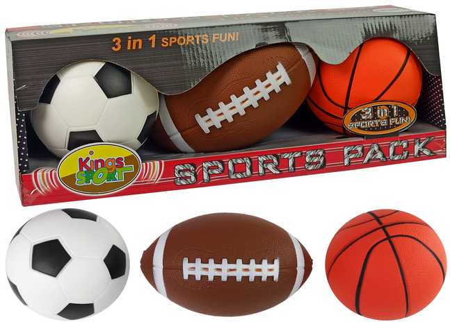 Minkštų sporto kamuolių rinkinys 3in1