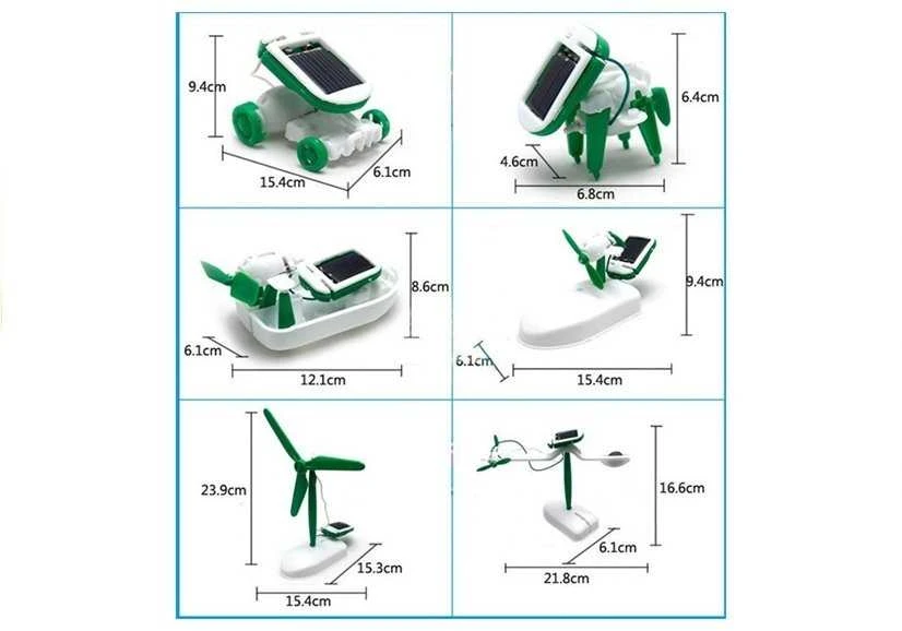 Mokomasis saulės roboto rinkinys, 6in1