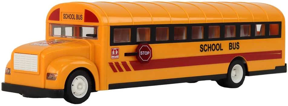 Mokyklinis autobusas su nuotolinio valdymo pultu, geltonas