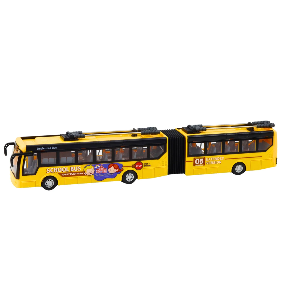 Mokyklinis autobusas su nuotolinio valdymo pultu ir šviesos efektais, 1:32, geltonas